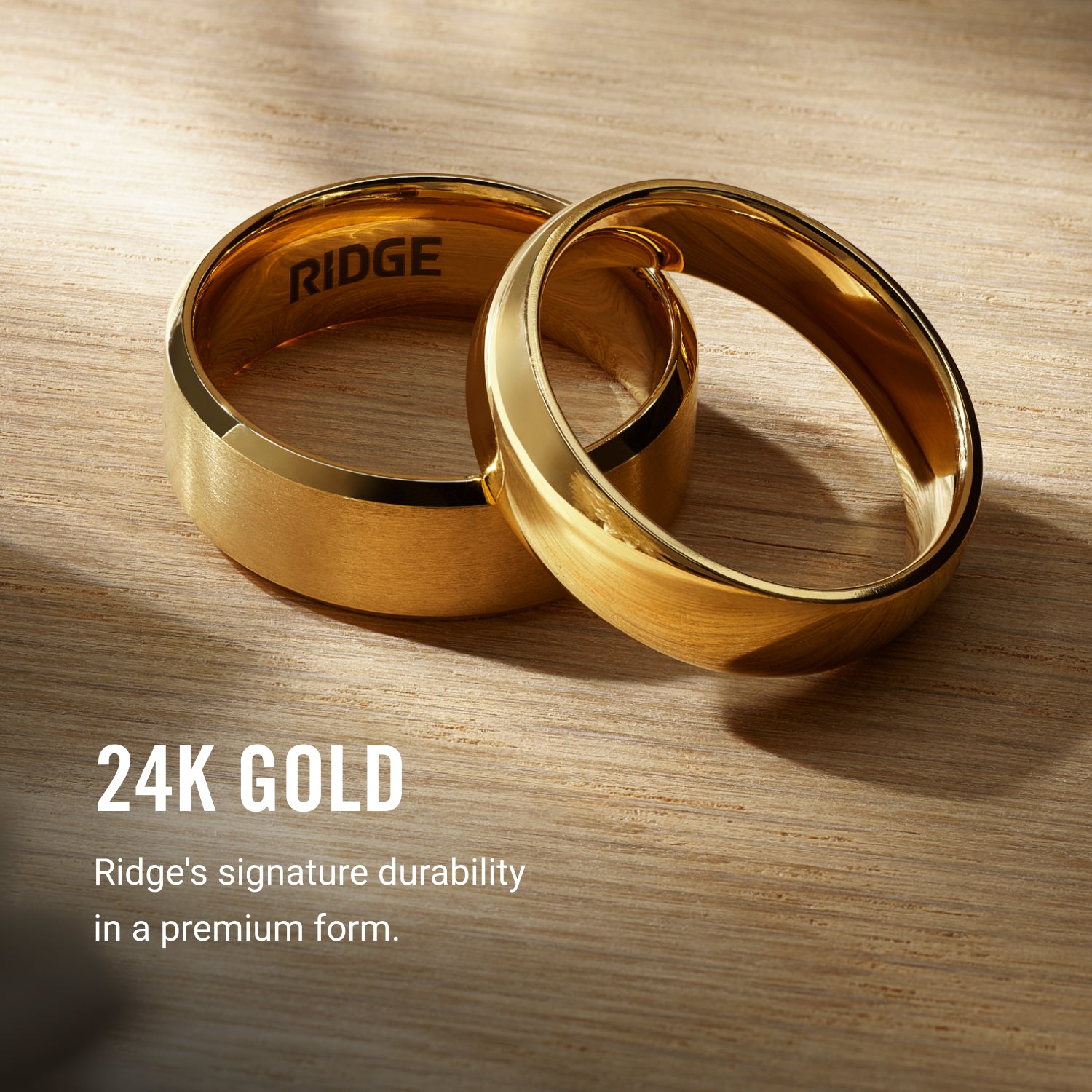 6mm Rounded Ring Set - 24K Gold - Tantalum Carbide
