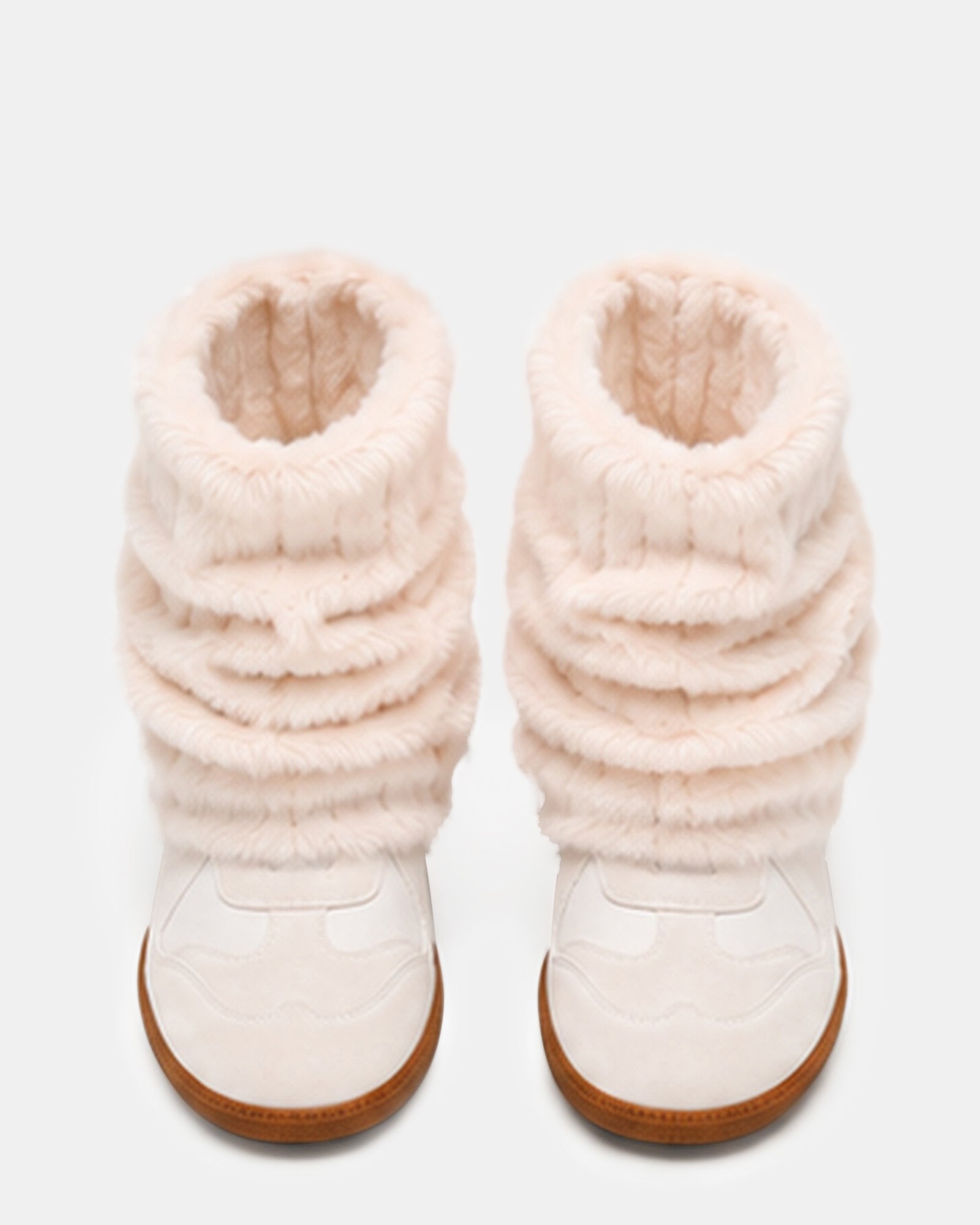MAVIS FAUX FUR WHITE SUEDE